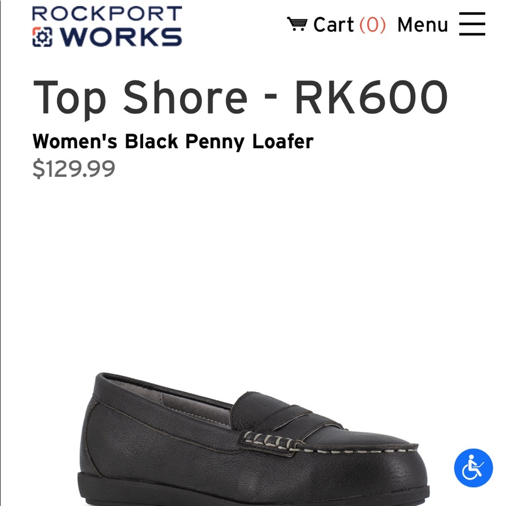 Rockport steel toe penny loafers, worn only once indoors.